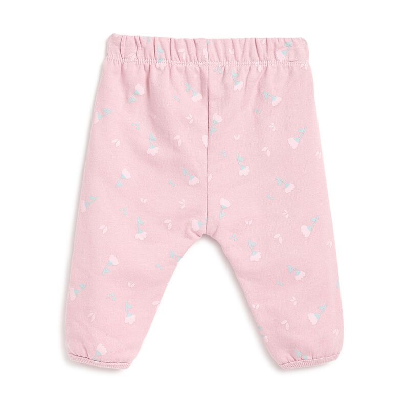Girls Medium Pink Printed Long Trousers image number 1